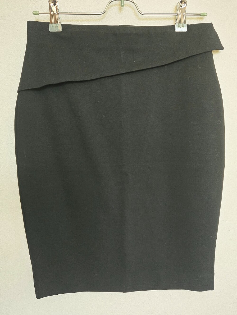 Express Black Pencil Skirt with Foldover Detail